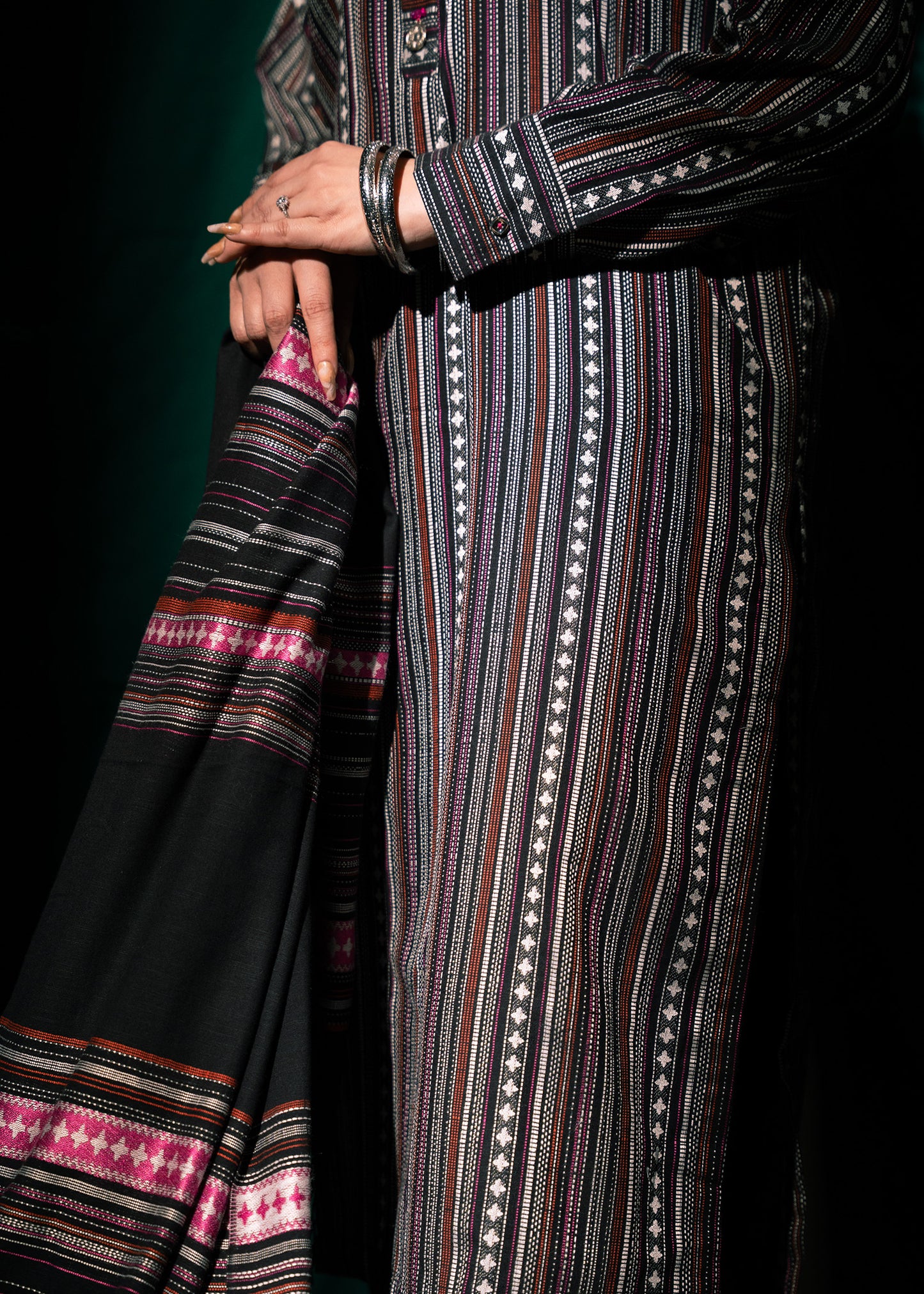 Midnight Stripe Jacquard 3 Piece Suit