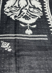 Black Monochrome Baroque Jacquard Shawl