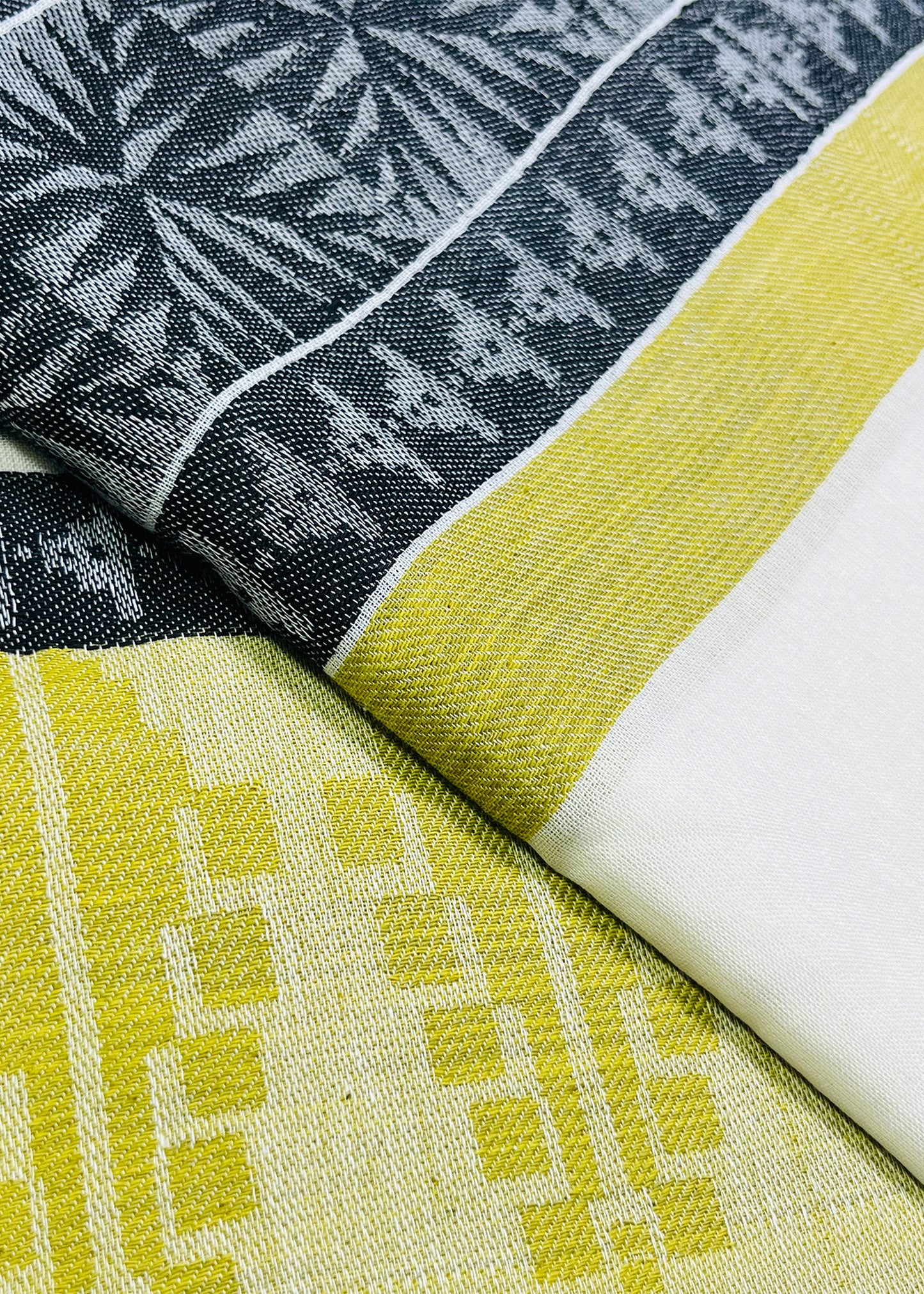 Grey & Mustard Stripe Cotton Dupatta