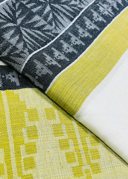 Grey & Mustard Stripe Cotton Dupatta