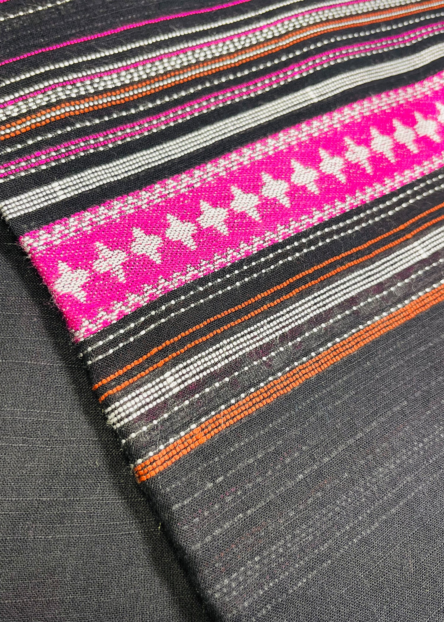 Black & Hot Pink Border Dupatta