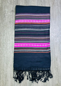Black & Hot Pink Border Dupatta