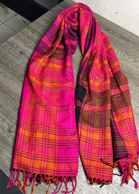 Magenta Pink Woven Shawl