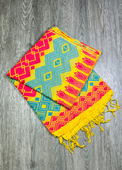 Vibrant Yellow Geometric Dupatta