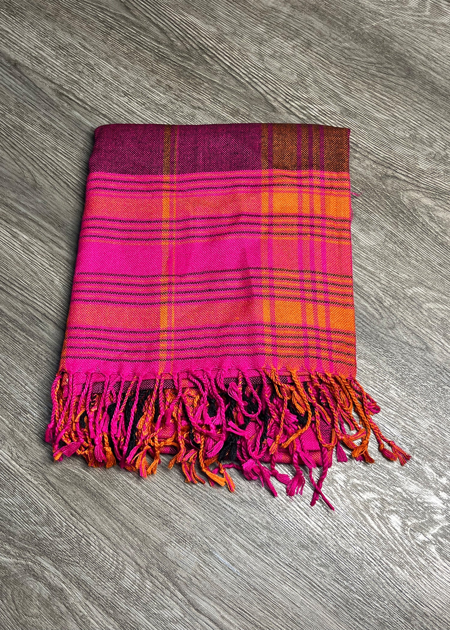 Magenta Pink Woven Shawl