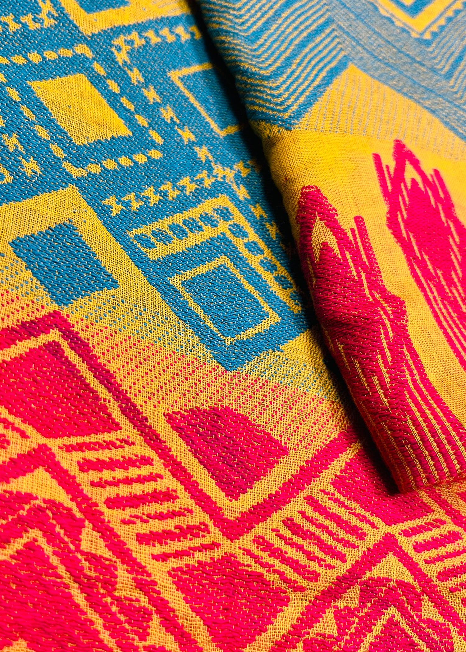 Vibrant Yellow Geometric Dupatta