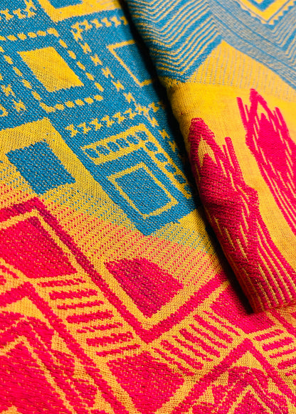 Vibrant Yellow Geometric Dupatta