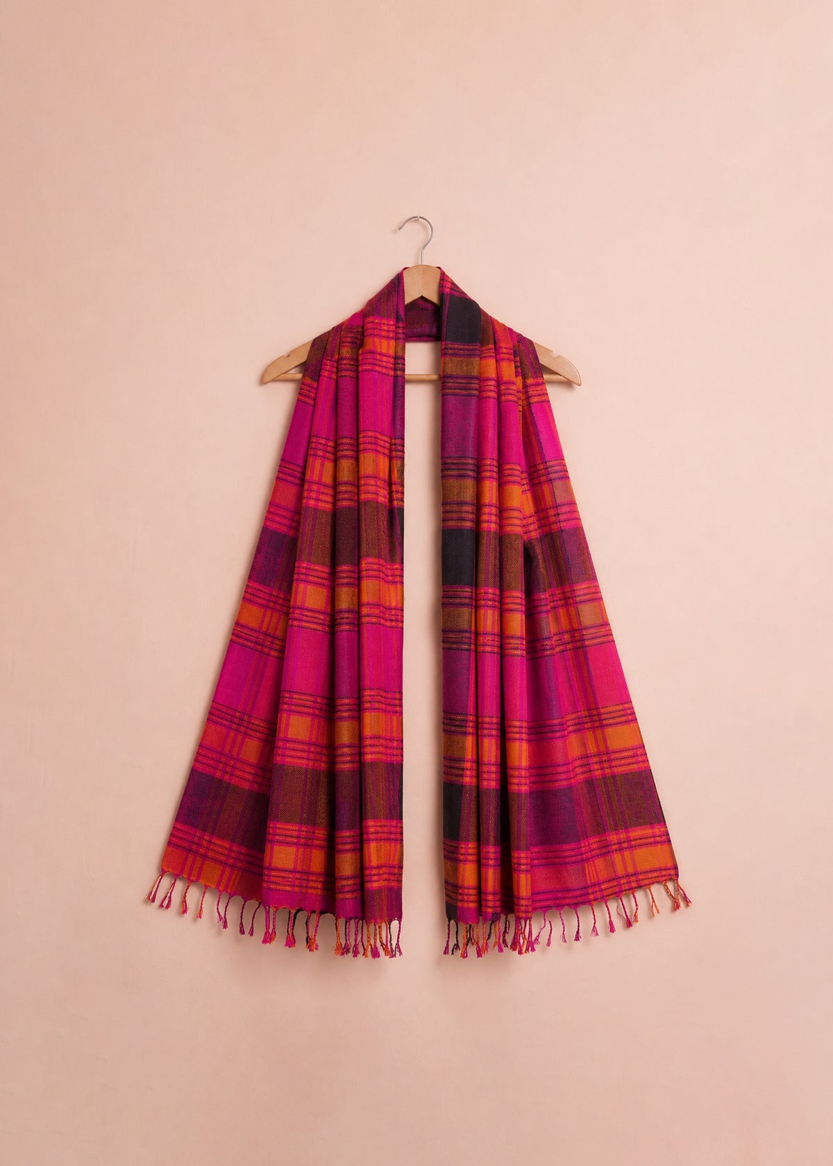 Magenta Pink Woven Shawl