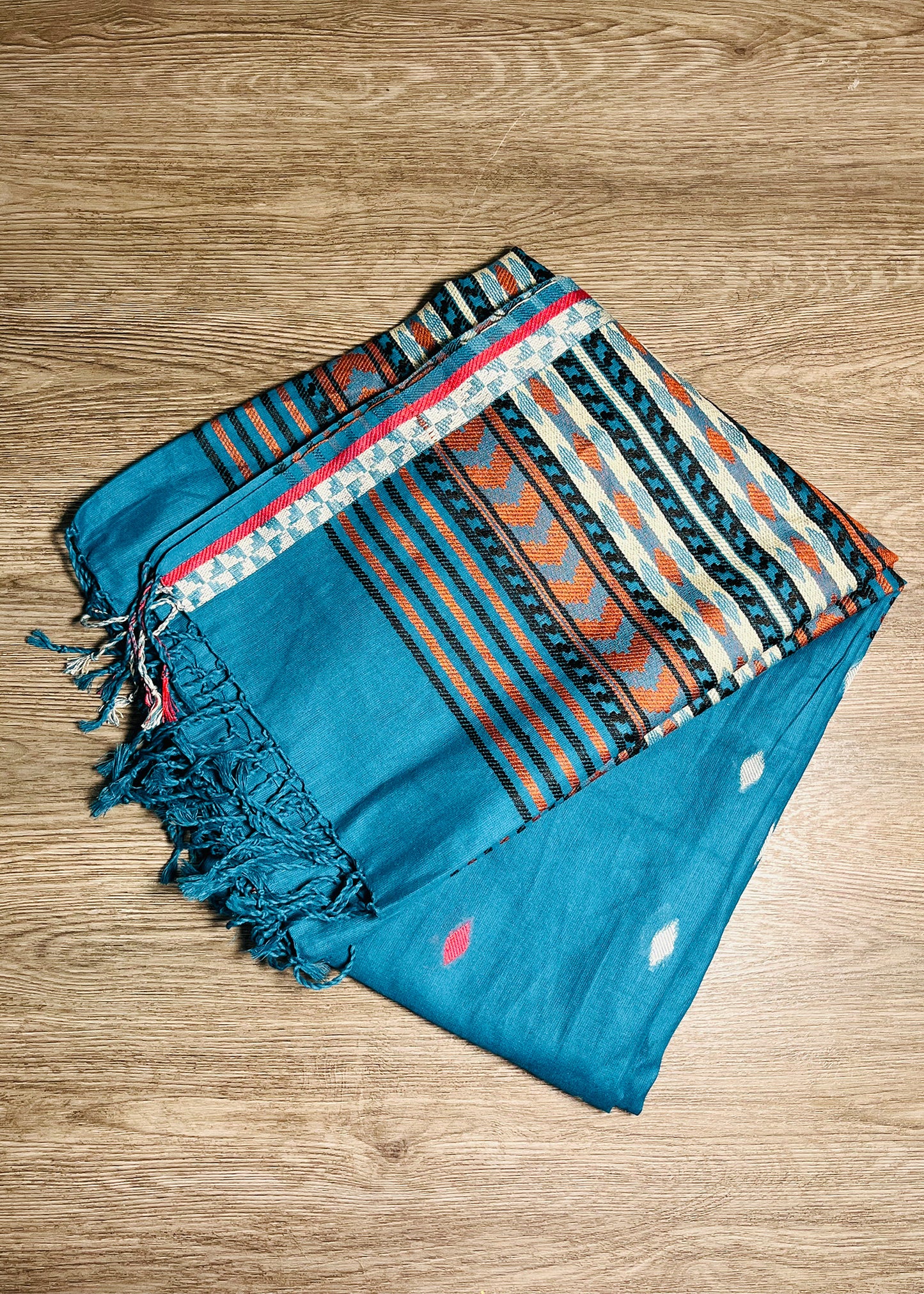 Blue Ethnic Chevron Pattern Dupatta