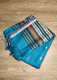 Blue Ethnic Chevron Pattern Dupatta