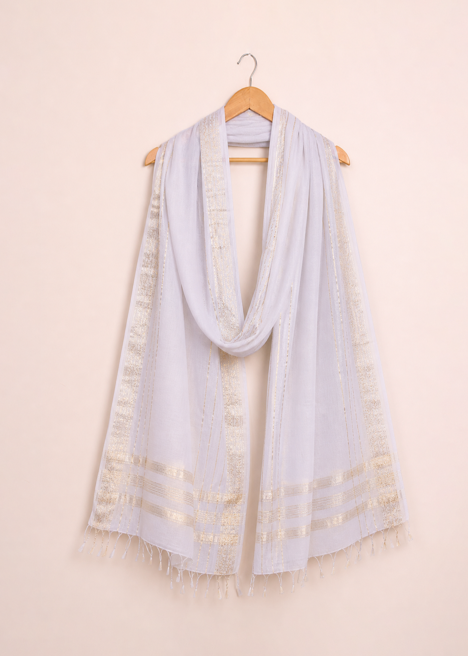 Off-White Shimmer Dupatta
