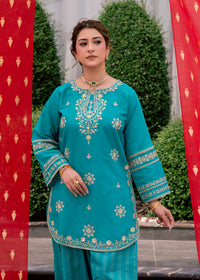 Zehra Teal – Embroidered Premium Lawn Two-Piece