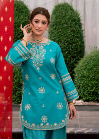 Zehra Teal – Embroidered Premium Lawn Two-Piece