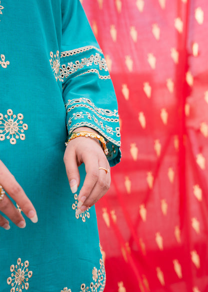 Zehra Teal – Embroidered Premium Lawn Two-Piece