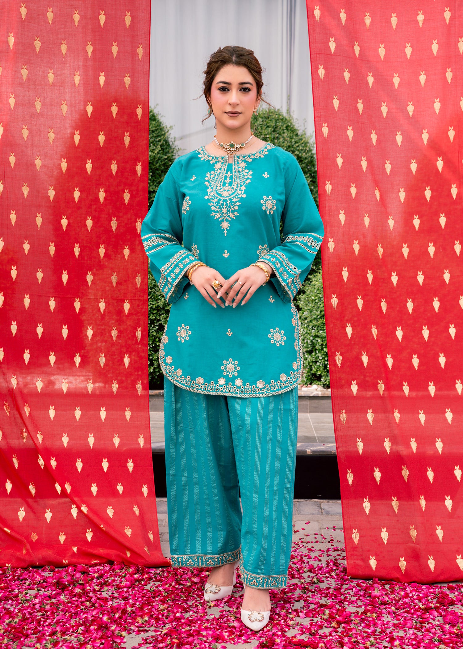 Zehra Teal – Embroidered Premium Lawn Two-Piece