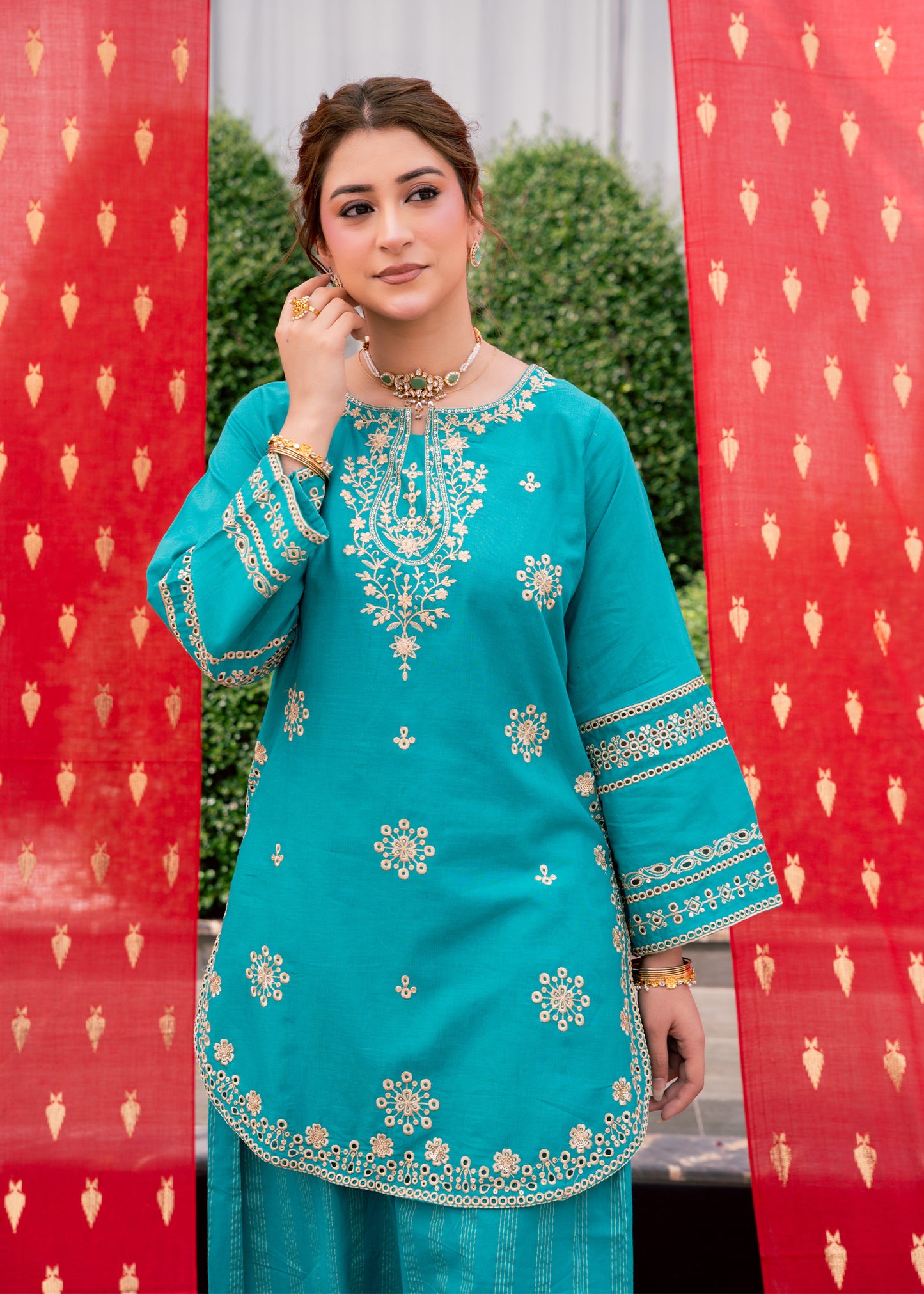 Zehra Teal – Embroidered Premium Lawn Two-Piece