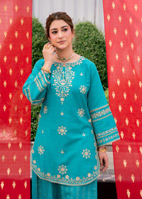 Zehra Teal – Embroidered Premium Lawn Two-Piece