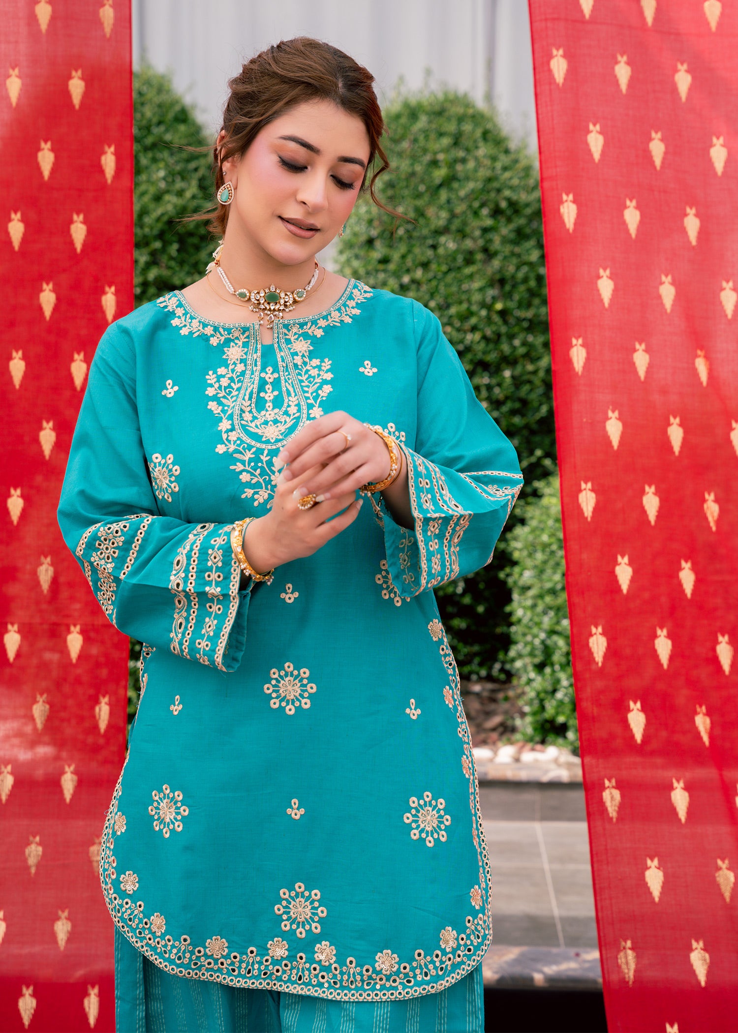 Zehra Teal – Embroidered Premium Lawn Two-Piece