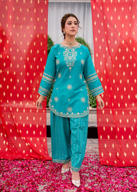Zehra Teal – Embroidered Premium Lawn Two-Piece