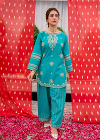 Zehra Teal – Embroidered Premium Lawn Two-Piece