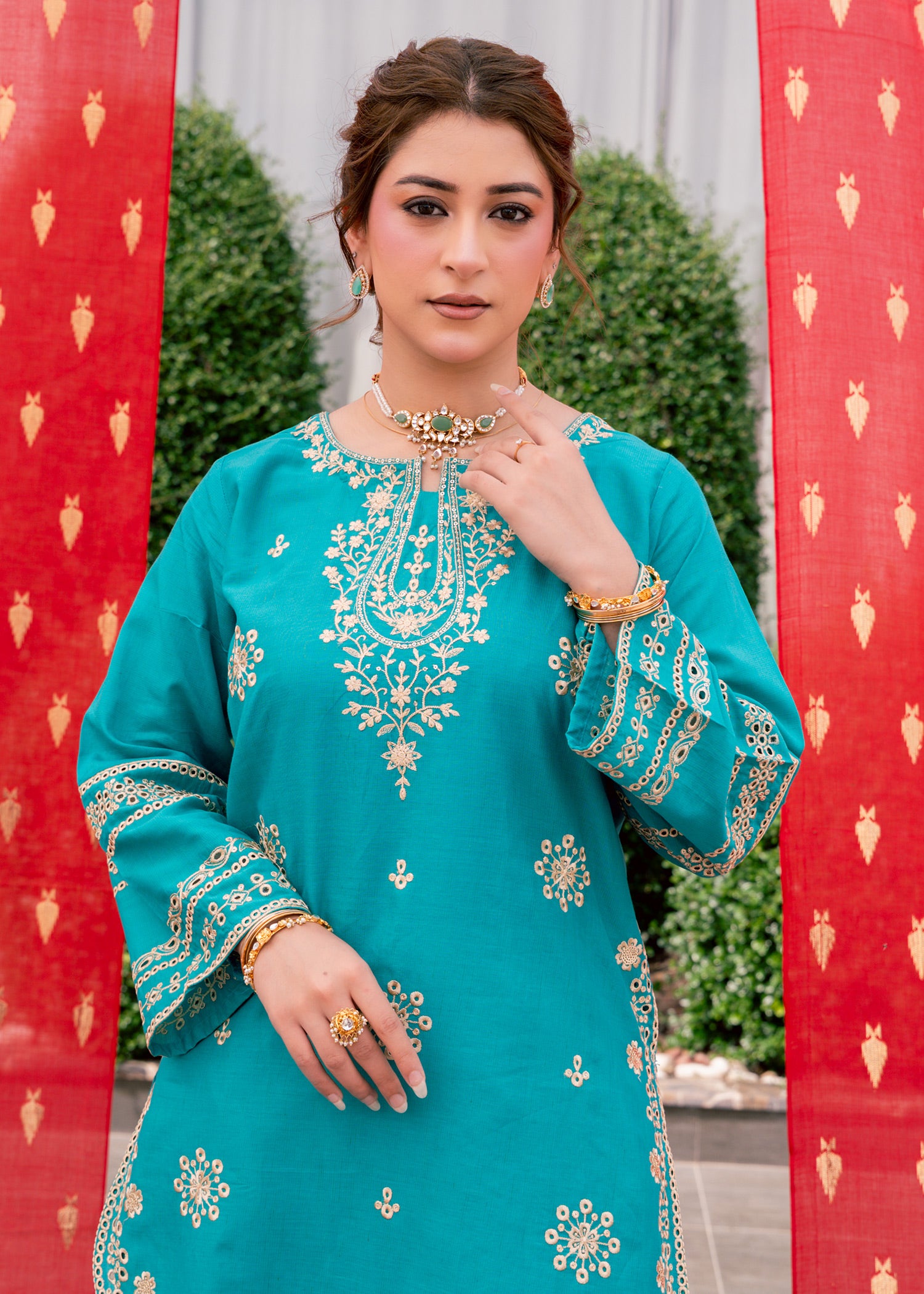 Zehra Teal – Embroidered Premium Lawn Two-Piece