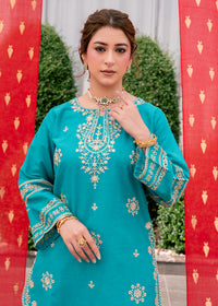 Zehra Teal – Embroidered Premium Lawn Two-Piece