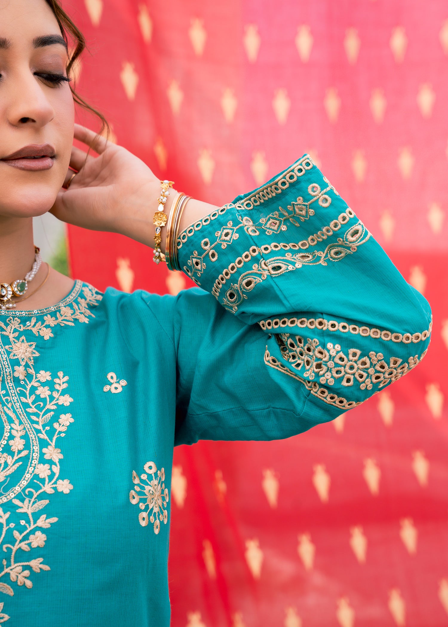 Zehra Teal – Embroidered Premium Lawn Two-Piece