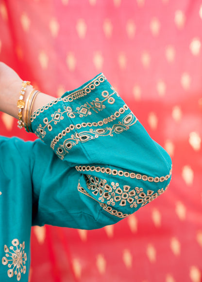 Zehra Teal – Embroidered Premium Lawn Two-Piece