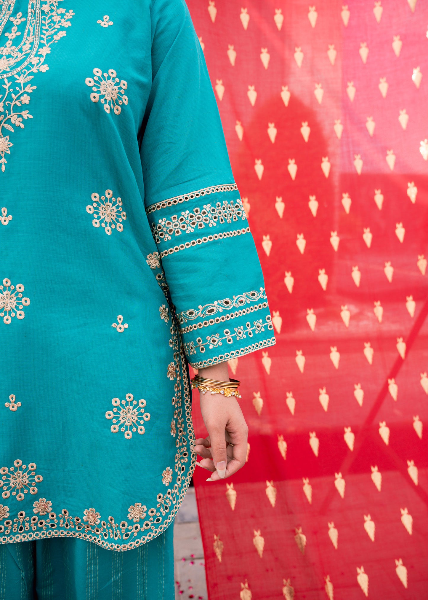 Zehra Teal – Embroidered Premium Lawn Two-Piece