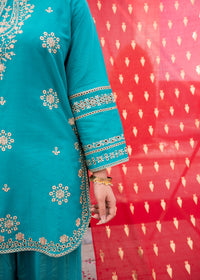 Zehra Teal – Embroidered Premium Lawn Two-Piece