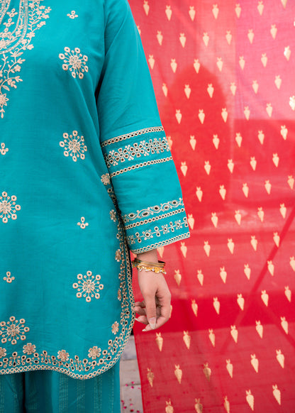 Zehra Teal – Embroidered Premium Lawn Two-Piece