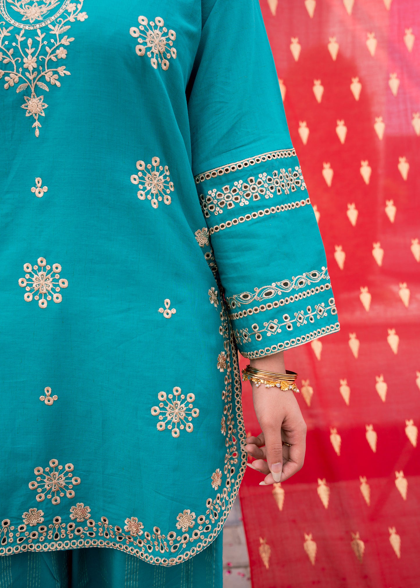 Zehra Teal – Embroidered Premium Lawn Two-Piece
