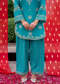 Zehra Teal – Embroidered Premium Lawn Two-Piece