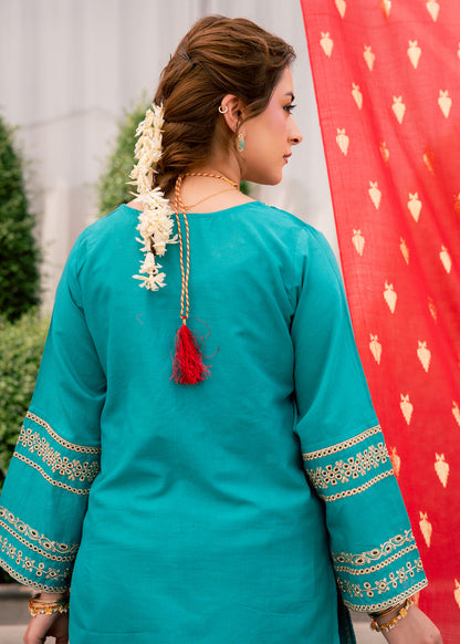 Zehra Teal – Embroidered Premium Lawn Two-Piece