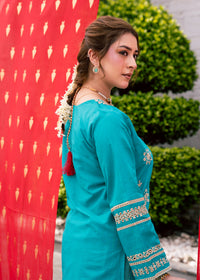 Zehra Teal – Embroidered Premium Lawn Two-Piece