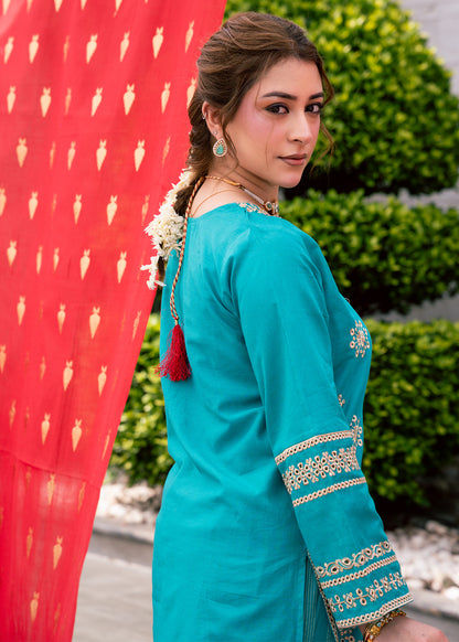 Zehra Teal – Embroidered Premium Lawn Two-Piece