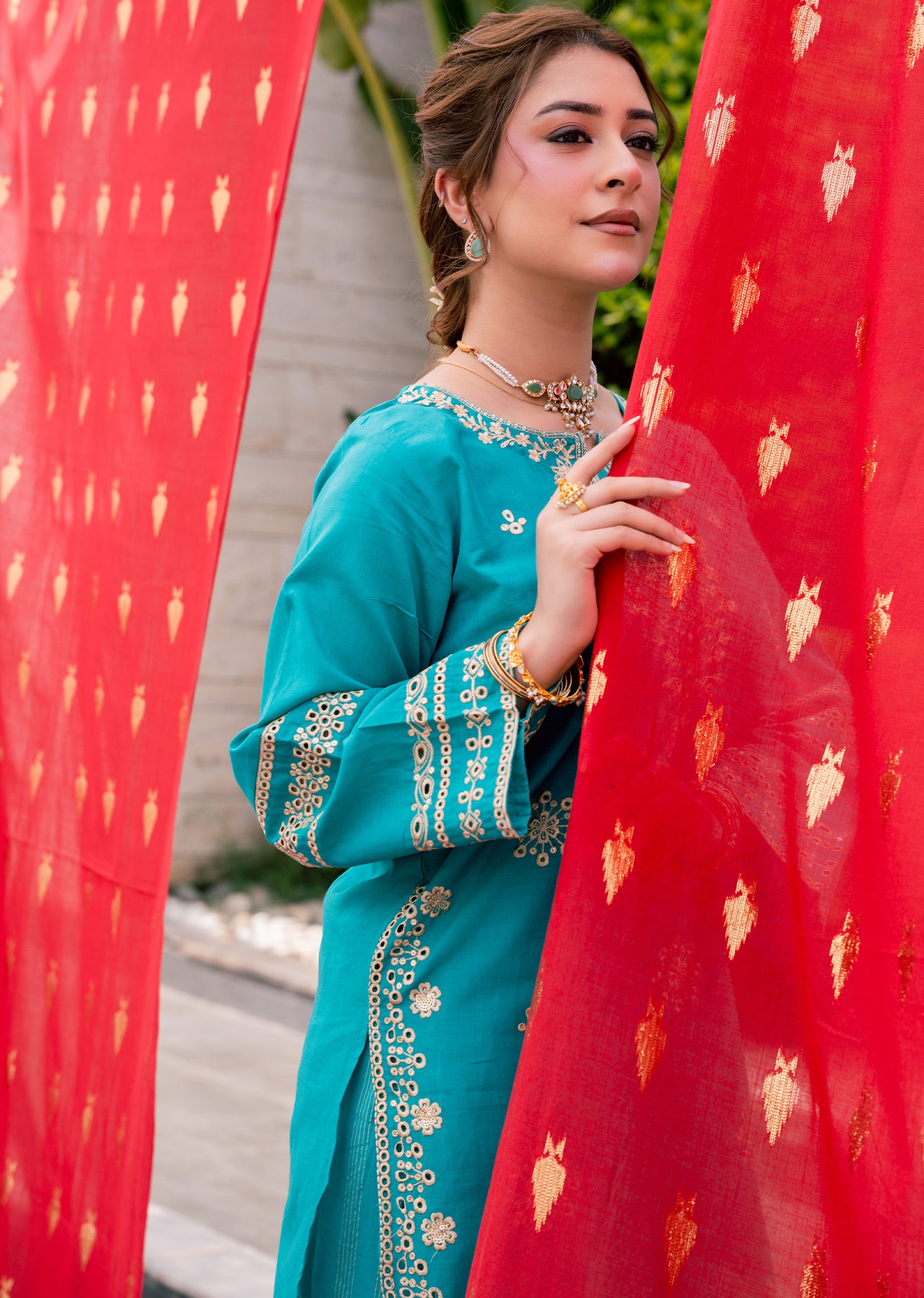 Zehra Teal – Embroidered Premium Lawn Two-Piece