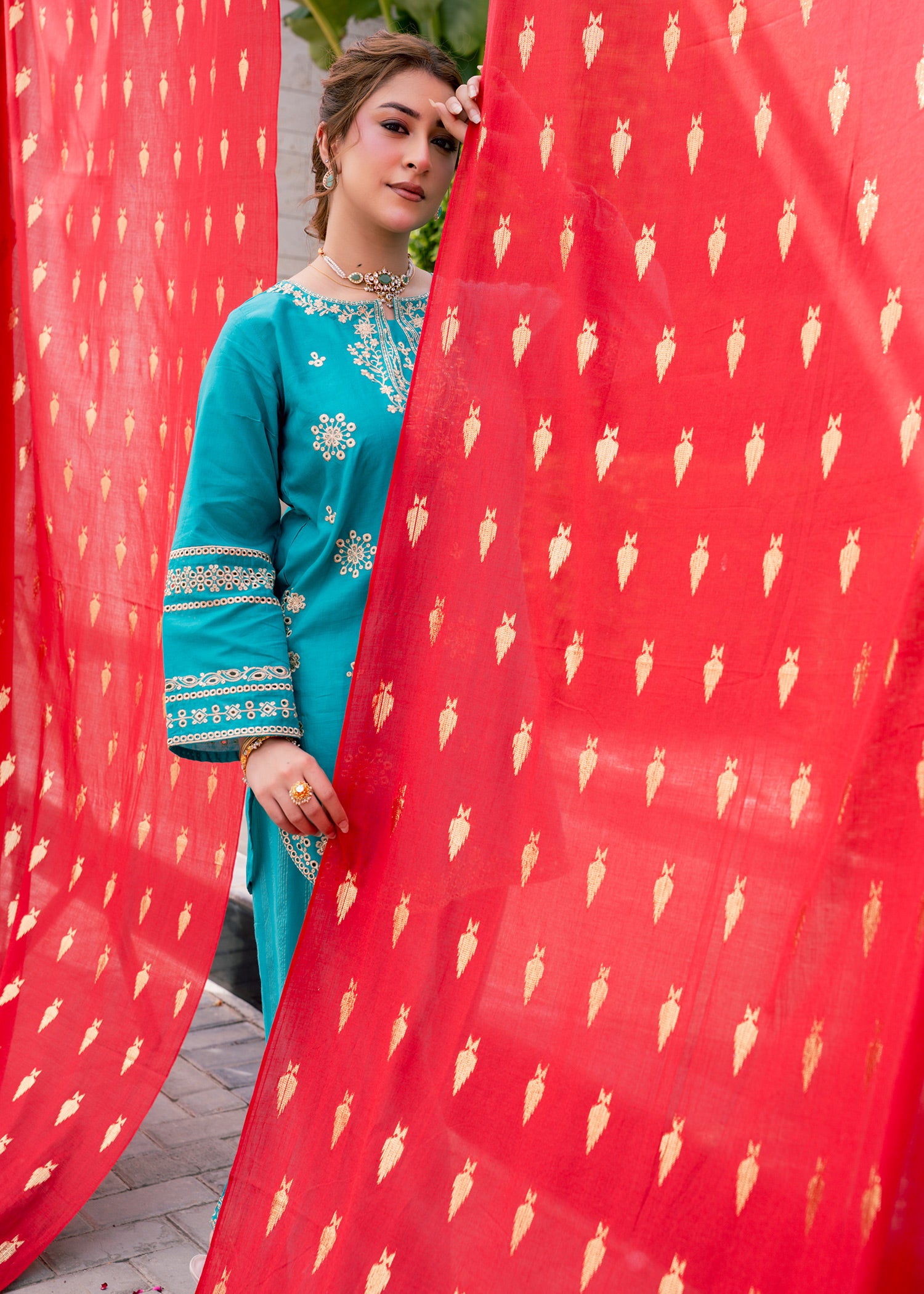 Zehra Teal – Embroidered Premium Lawn Two-Piece