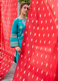 Zehra Teal – Embroidered Premium Lawn Two-Piece