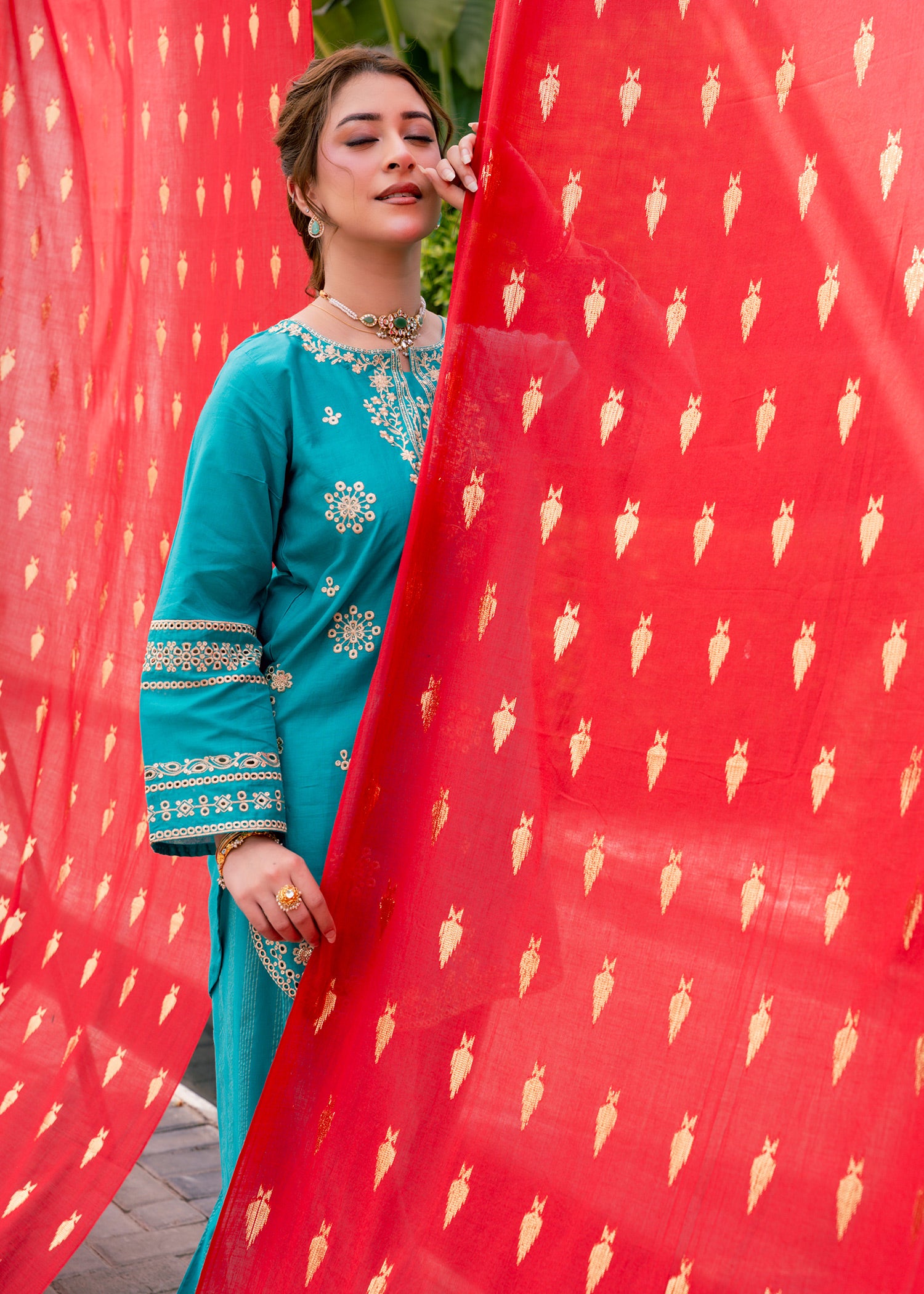 Zehra Teal – Embroidered Premium Lawn Two-Piece