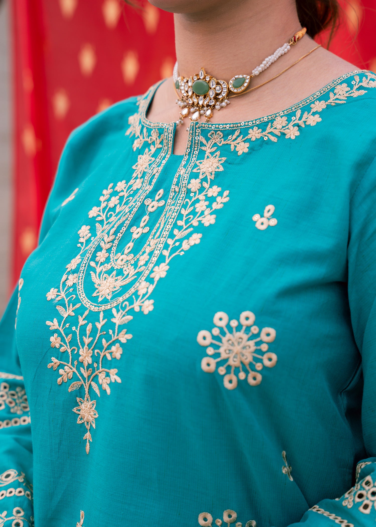 Zehra Teal – Embroidered Premium Lawn Two-Piece