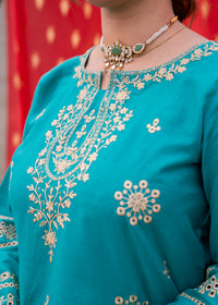 Zehra Teal – Embroidered Premium Lawn Two-Piece