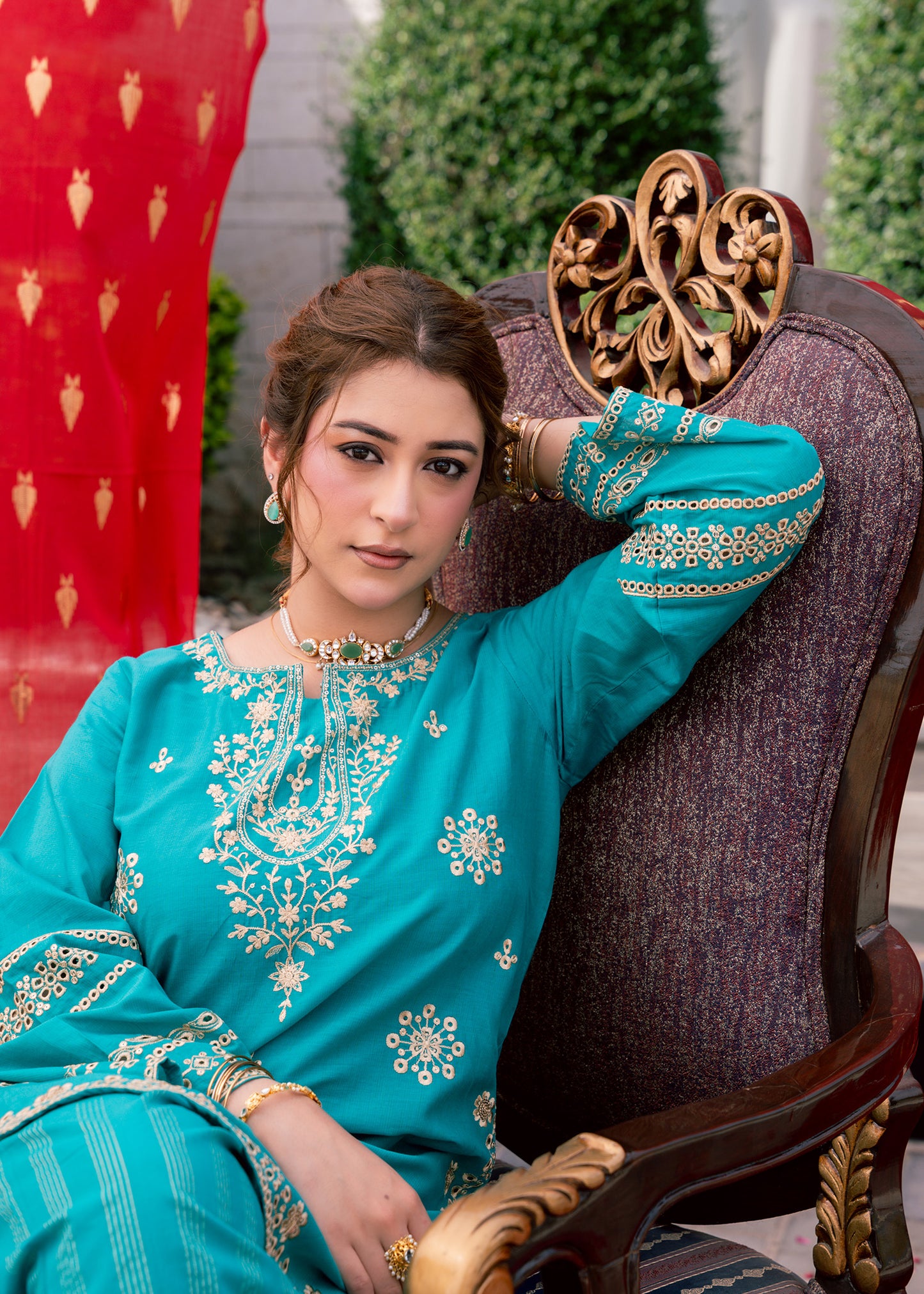 Zehra Teal – Embroidered Premium Lawn Two-Piece