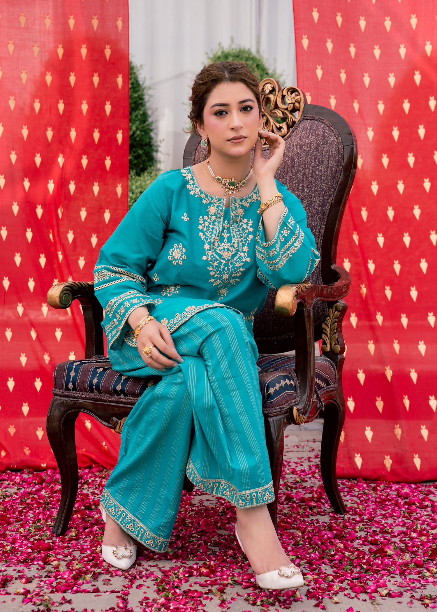 Zehra Teal – Embroidered Premium Lawn Two-Piece