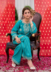 Zehra Teal – Embroidered Premium Lawn Two-Piece