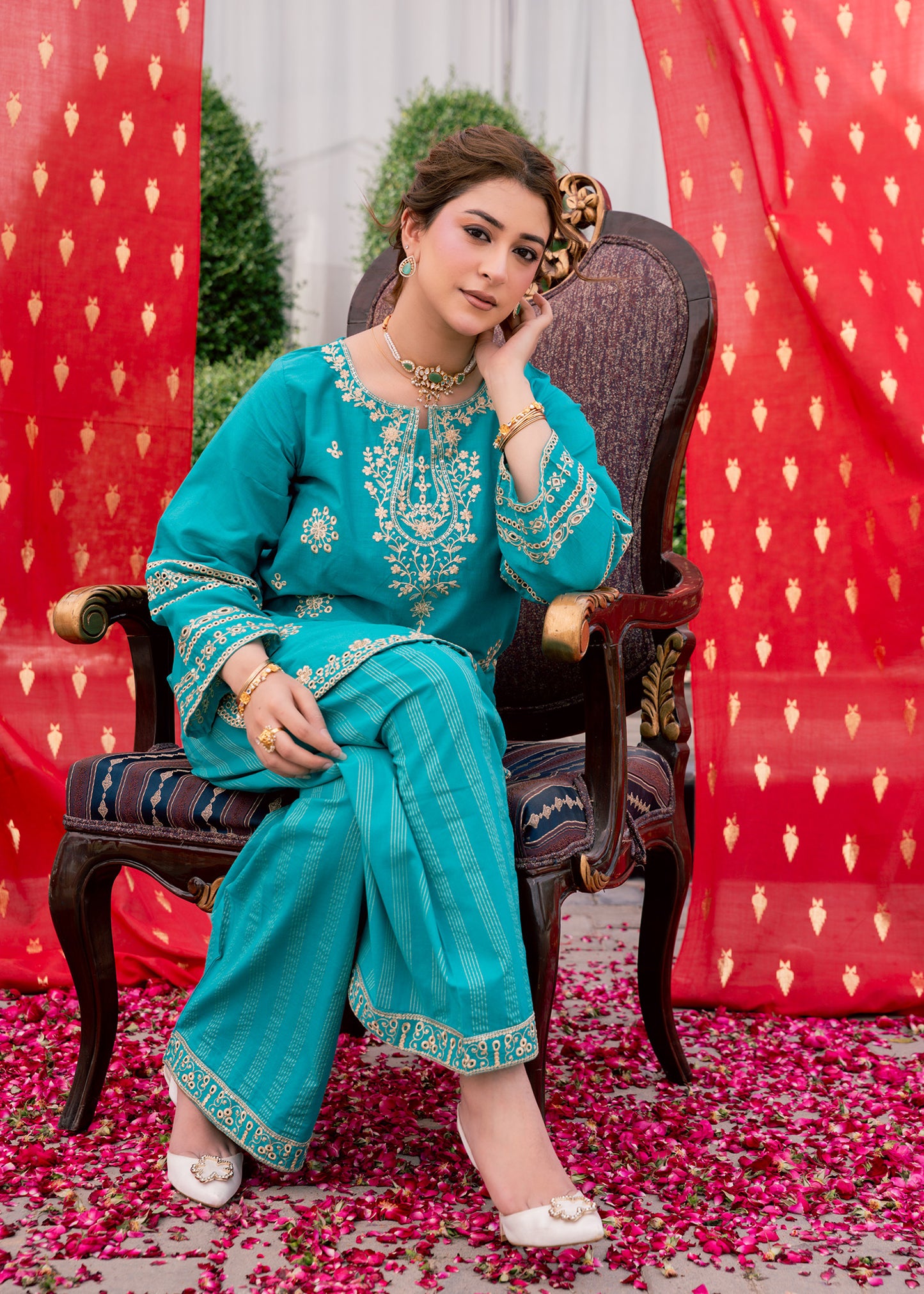 Zehra Teal – Embroidered Premium Lawn Two-Piece