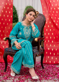 Zehra Teal – Embroidered Premium Lawn Two-Piece