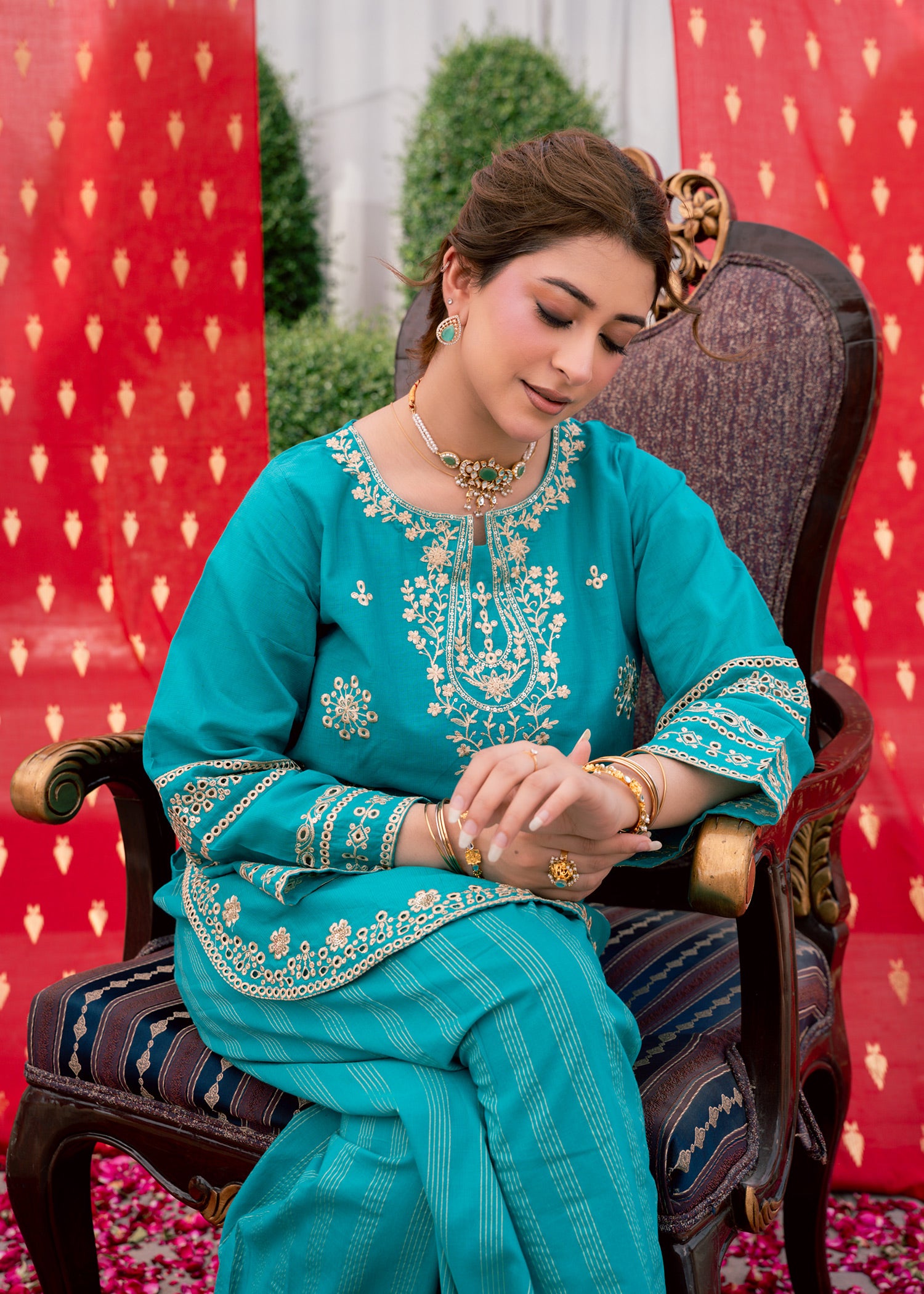 Zehra Teal – Embroidered Premium Lawn Two-Piece