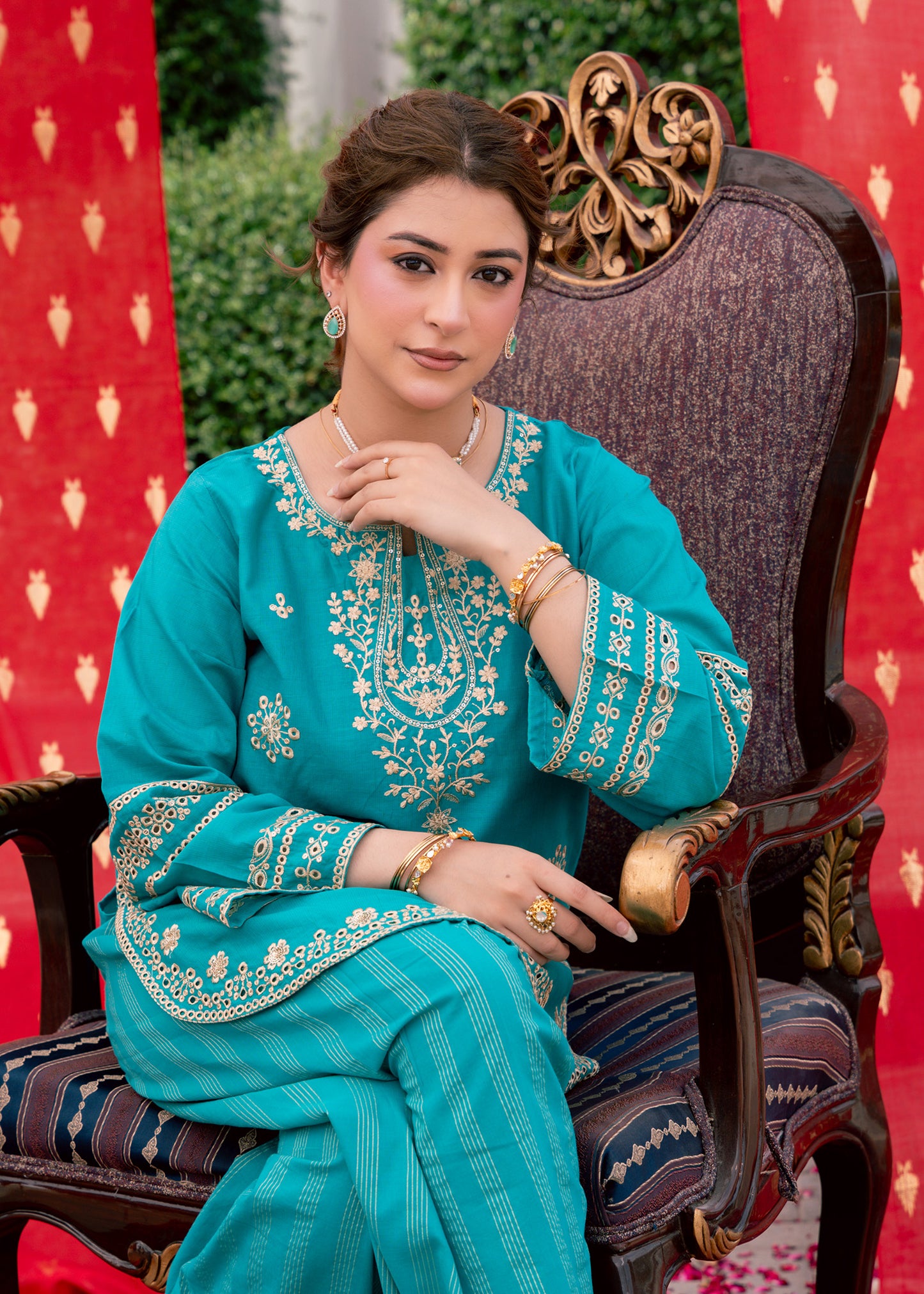 Zehra Teal – Embroidered Premium Lawn Two-Piece