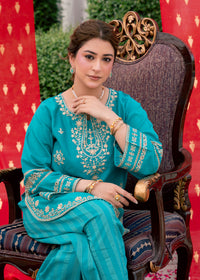 Zehra Teal – Embroidered Premium Lawn Two-Piece